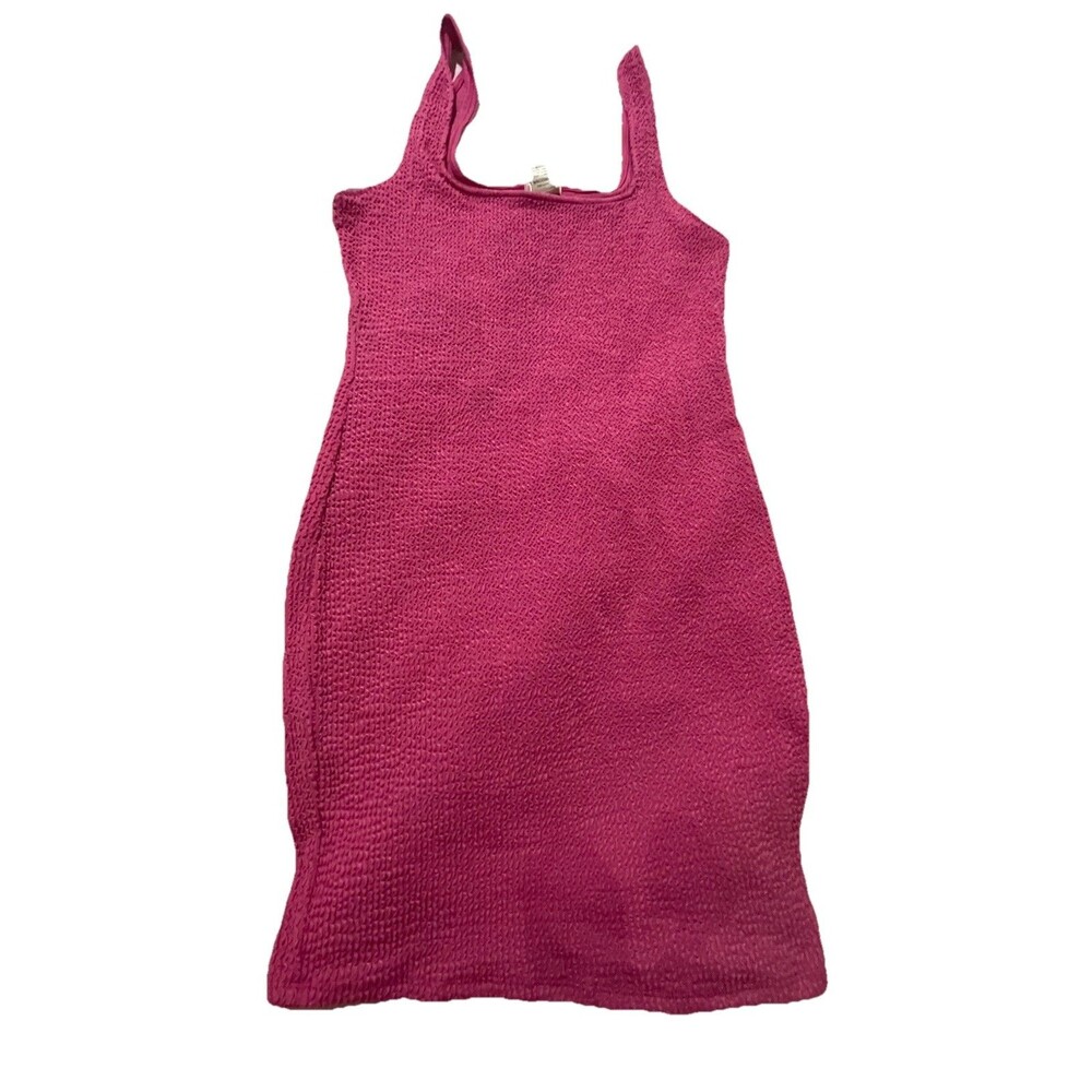 Bozzolo Pink Textured Popcorn Mini Dress (Large)